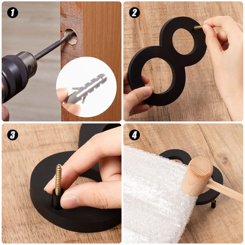 HFKPJRT Floating Shadow House Number for Outside - Large 5 Inch Modern House Address Numbers with Nail Kit Black Acrylic Outdoor Address Sign for Home Garden Door Mailbox Decor  911 Visibility Signage (0) - Image 4